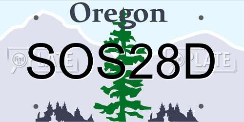 SOS28D Oregon License Plate