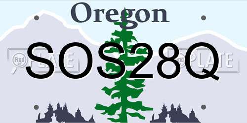 SOS28Q Oregon License Plate