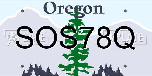 SOS78Q Oregon License Plate