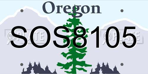 SOS8105 Oregon License Plate