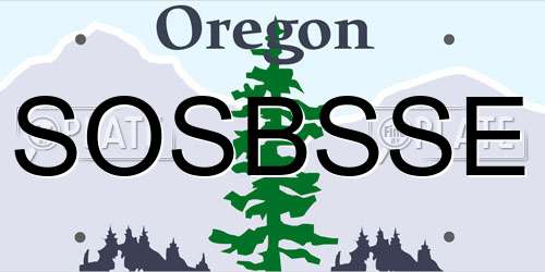 SOSBSSE Oregon License Plate