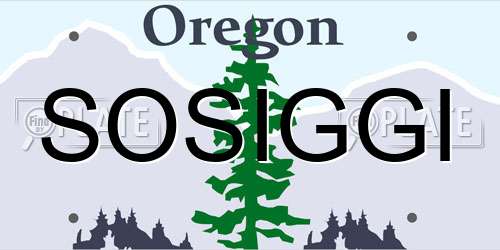 SOSIGGI Oregon License Plate