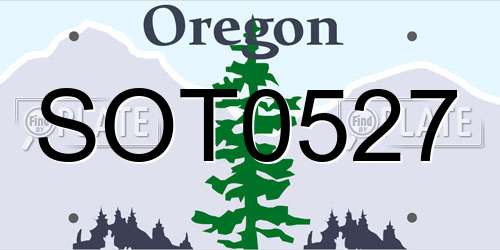 SOT0527 Oregon License Plate