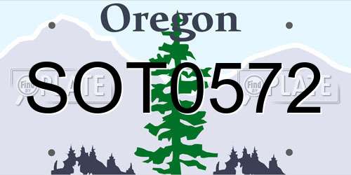 SOT0572 Oregon License Plate
