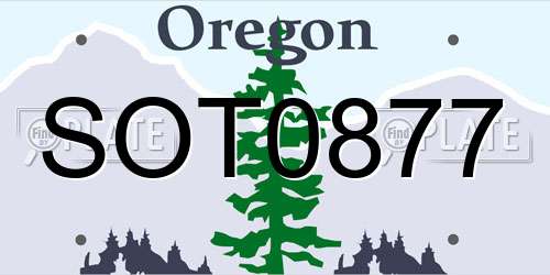 SOT0877 Oregon License Plate