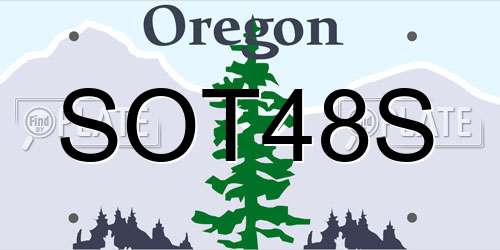 SOT48S Oregon License Plate