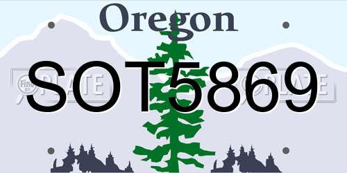 SOT5869 Oregon License Plate