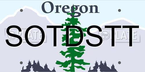 SOTDSTT Oregon License Plate