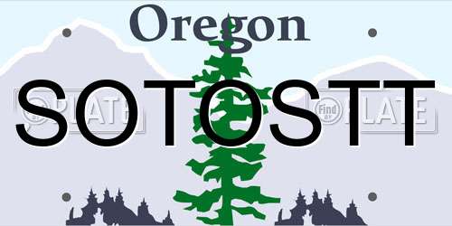 SOTOSTT Oregon License Plate
