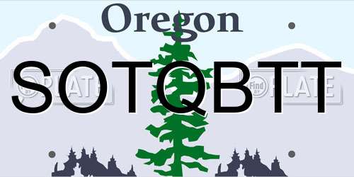 SOTQBTT Oregon License Plate