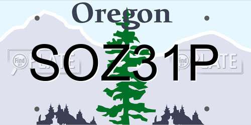 SOZ31P Oregon License Plate