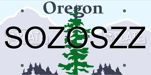 SOZOSZZ Oregon License Plate