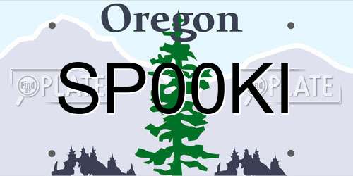 SP00KI Oregon License Plate