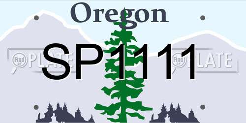 SP1111 Oregon License Plate