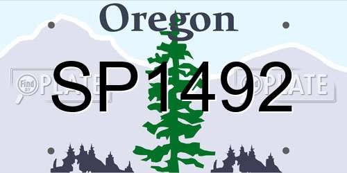 SP1492 Oregon License Plate