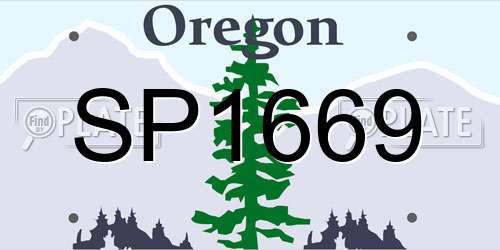 SP1669 Oregon License Plate