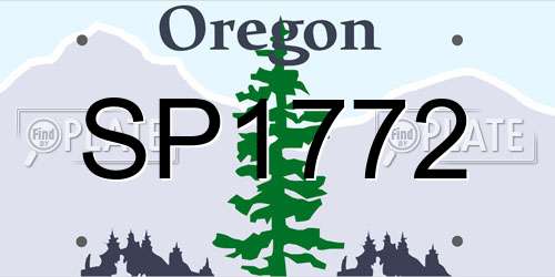 SP1772 Oregon License Plate