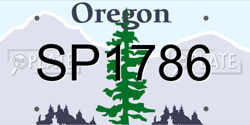 SP1786 Oregon License Plate