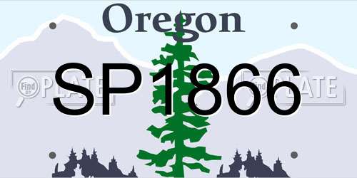 SP1866 Oregon License Plate