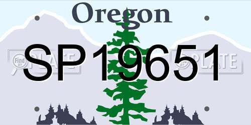 SP19651 Oregon License Plate