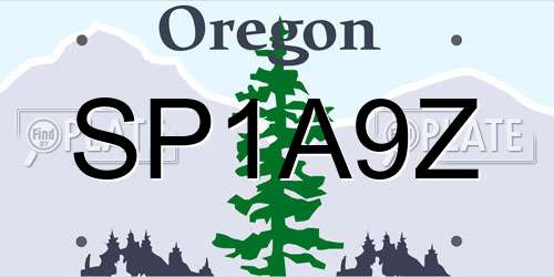 SP1A9Z Oregon License Plate