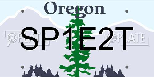SP1E2T Oregon License Plate