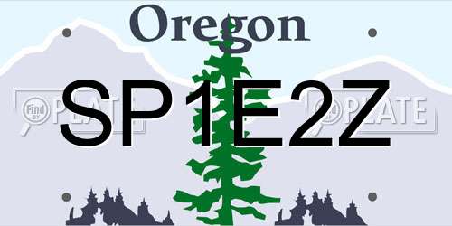 SP1E2Z Oregon License Plate