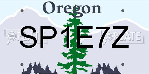 SP1E7Z Oregon License Plate