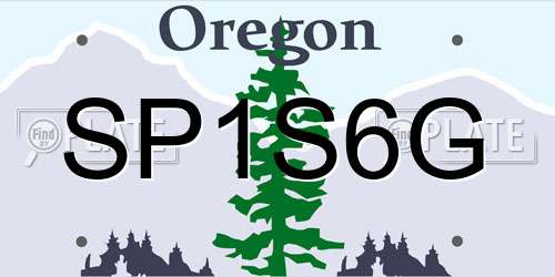 SP1S6G Oregon License Plate