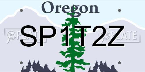 SP1T2Z Oregon License Plate
