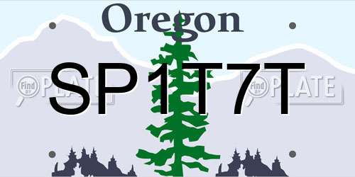 SP1T7T Oregon License Plate