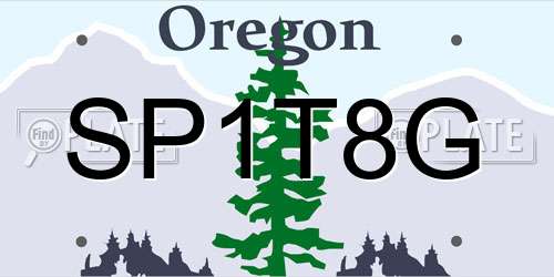 SP1T8G Oregon License Plate