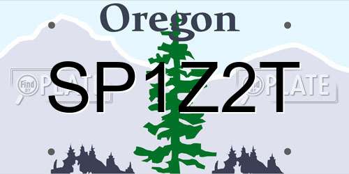 SP1Z2T Oregon License Plate