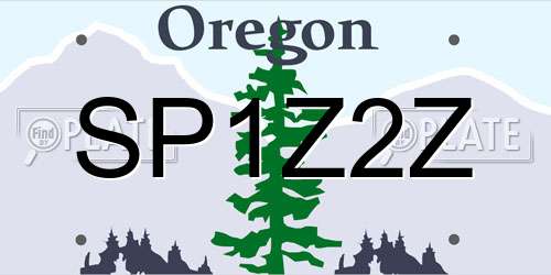 SP1Z2Z Oregon License Plate