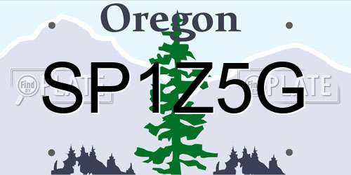 SP1Z5G Oregon License Plate