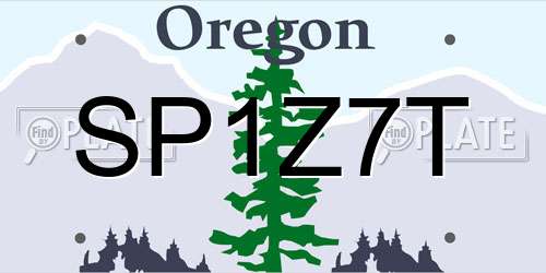 SP1Z7T Oregon License Plate