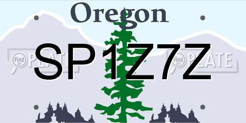 SP1Z7Z Oregon License Plate