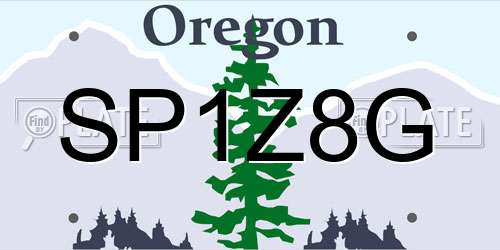 SP1Z8G Oregon License Plate