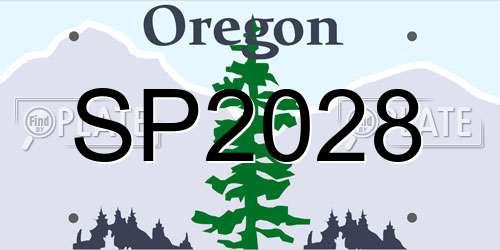 SP2028 Oregon License Plate