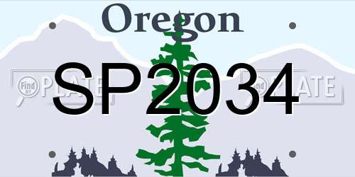 SP2034 Oregon License Plate