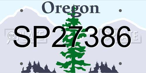SP27386 Oregon License Plate