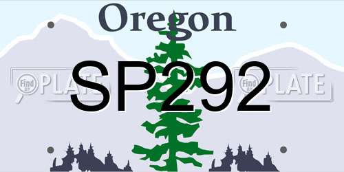 SP292 Oregon License Plate