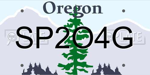 SP2O4G Oregon License Plate