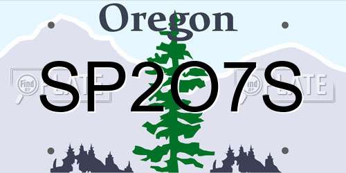SP2O7S Oregon License Plate