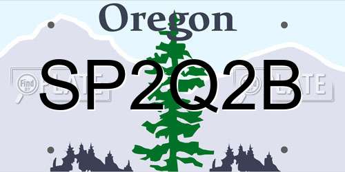 SP2Q2B Oregon License Plate