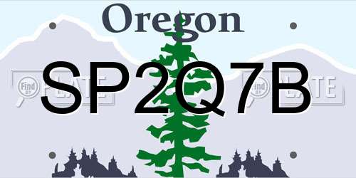 SP2Q7B Oregon License Plate