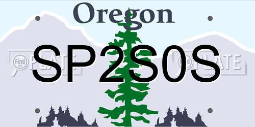 SP2S0S Oregon License Plate