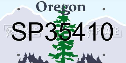 SP35410 Oregon License Plate