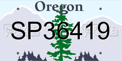 SP36419 Oregon License Plate