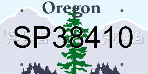 SP38410 Oregon License Plate